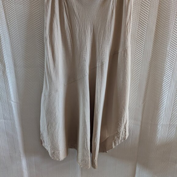 NIC+ZOE Linen Blend Midi Asymmetrical 'Long Engagement' Skirt Neutral Size 10 - Picture 7 of 9
